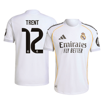 Camiseta de fútbol TRENT #12 Real Madrid, versión jugador local, temporada 2025/26, blanca