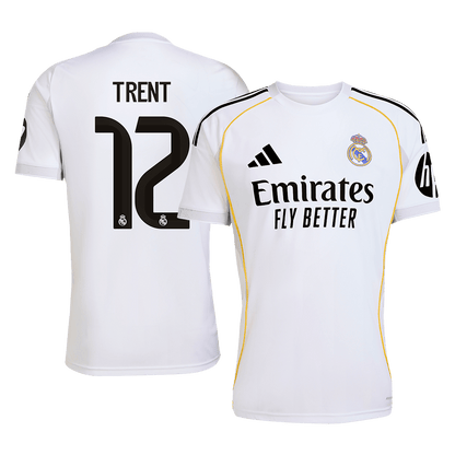 Camiseta de fútbol del Real Madrid, local, número 12, temporada 2025/26, blanca, de Trent