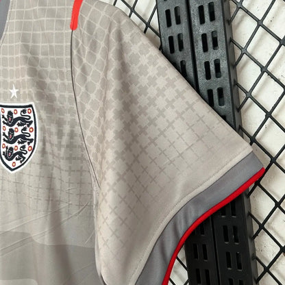 Three Lions x Palace 2026 Soccer Jersey Pewter Grey Bright Crimson with logo