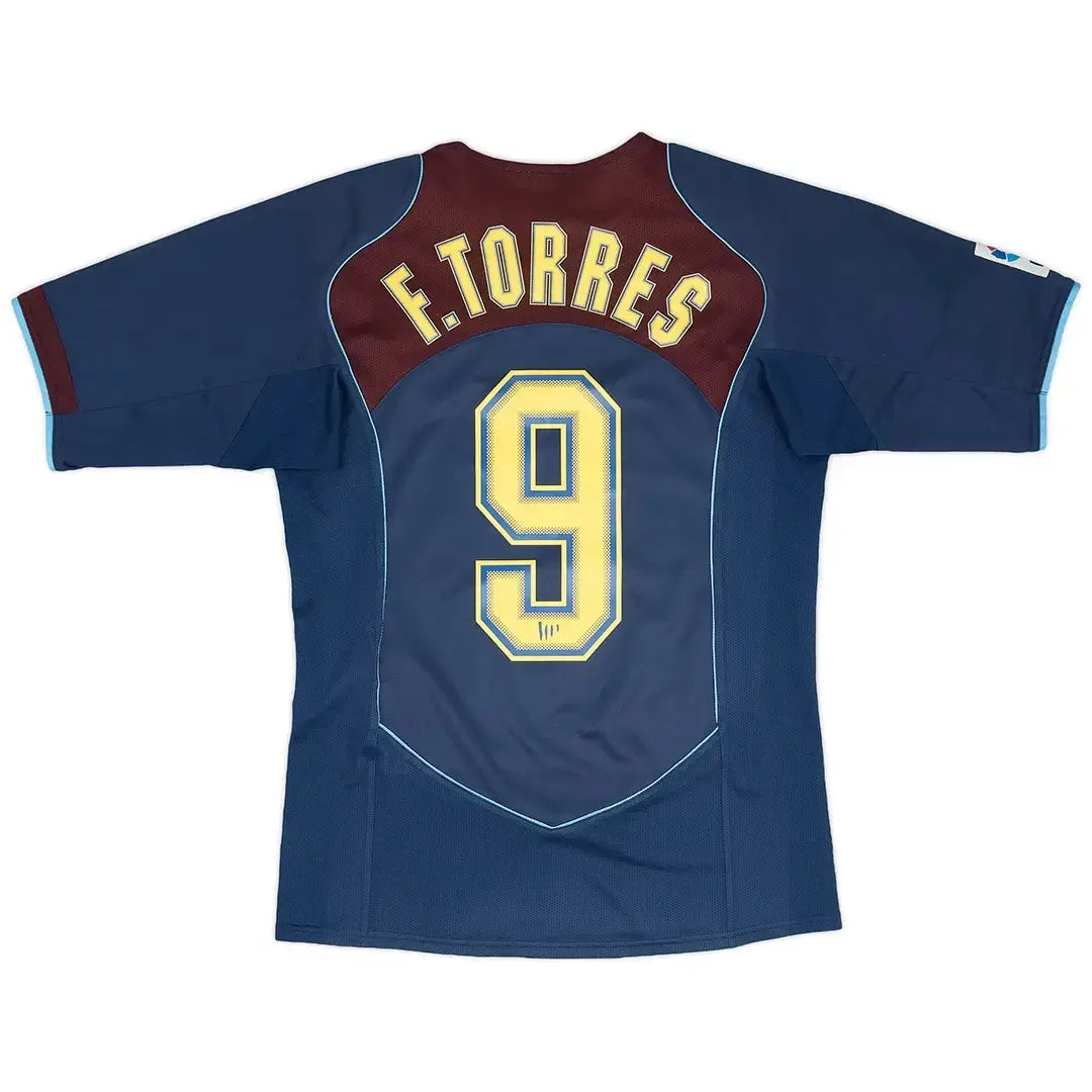 Camiseta retro de fútbol de visitante Torres #9 del Atlético de Madrid 2004/05