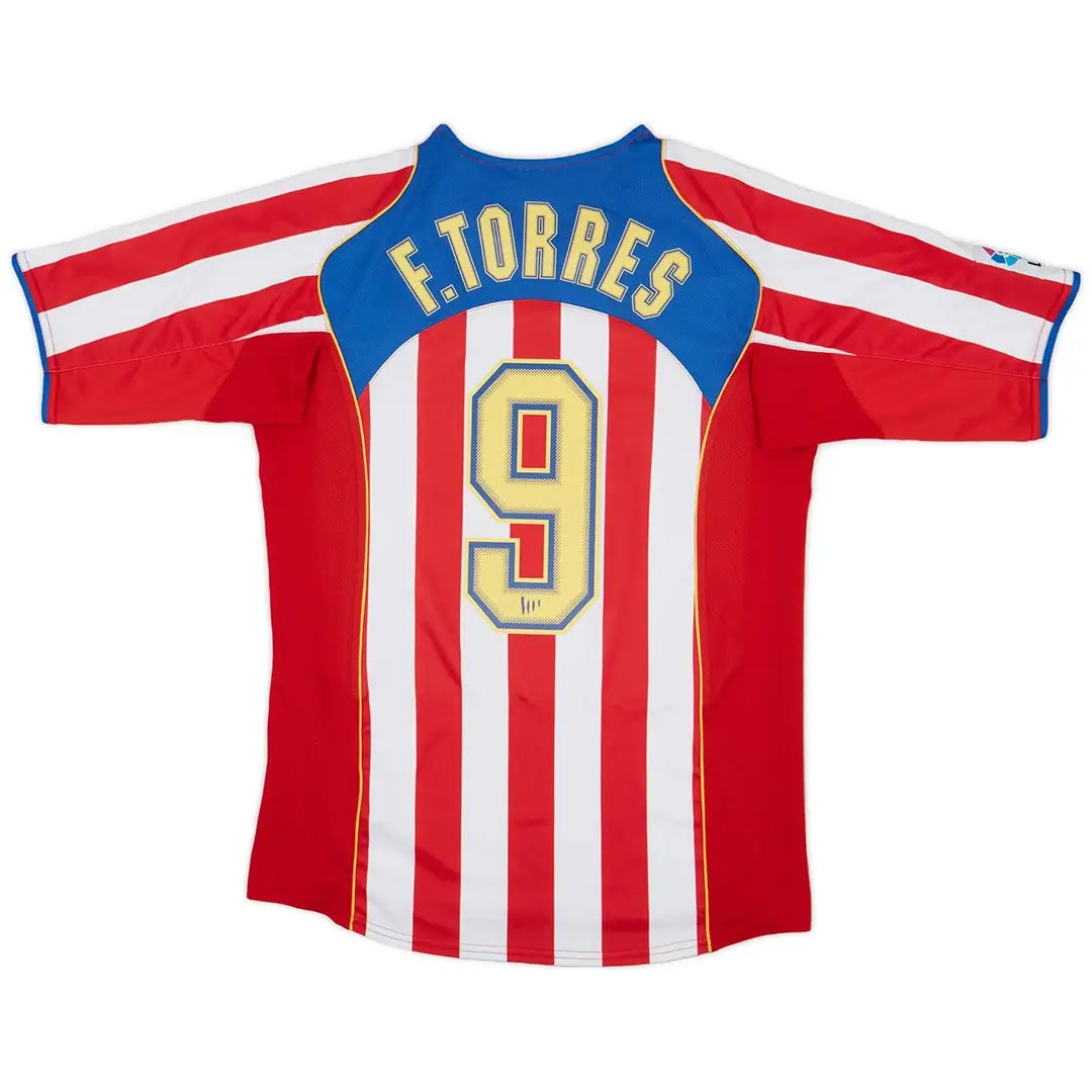 Camiseta retro de fútbol local Torres #9 del Atlético de Madrid 2004/05
