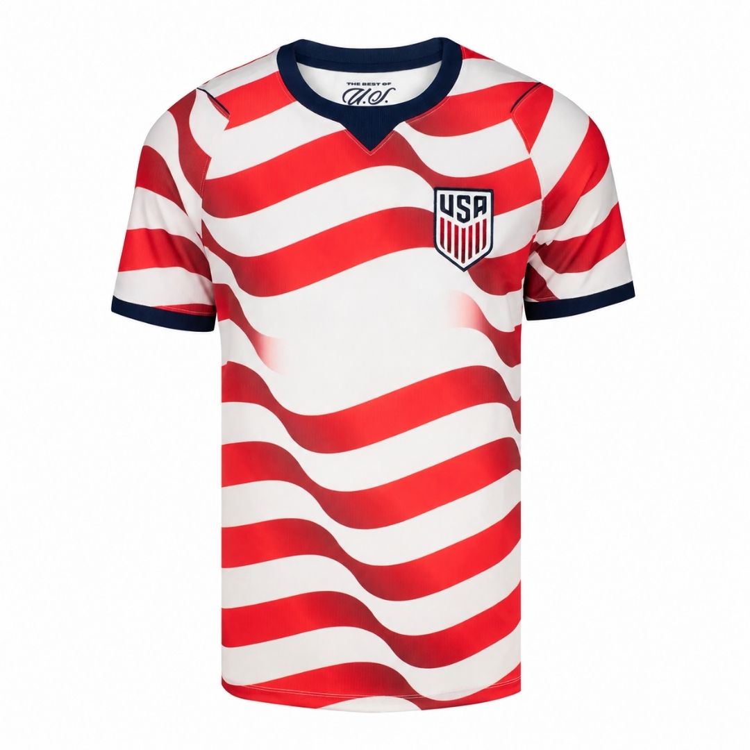 Maillot de foot domicile USMNT USA Outlaws 2026 rouge et blanc