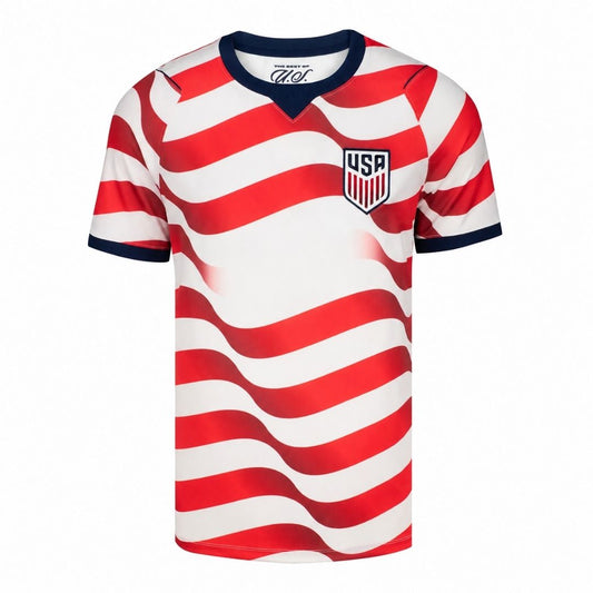 Maillot de foot domicile USMNT USA Outlaws 2026 rouge et blanc