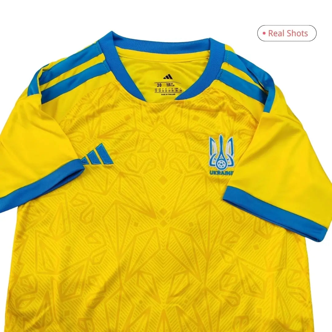 Kit local de Ucrania para niños (Camiseta y pantalón corto) para el Mundial 2026