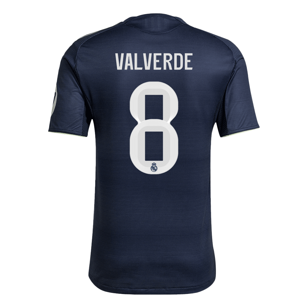 Camiseta de fútbol de visitante del Real Madrid, versión jugador, número 8, de Valveverde, temporada 2025/26