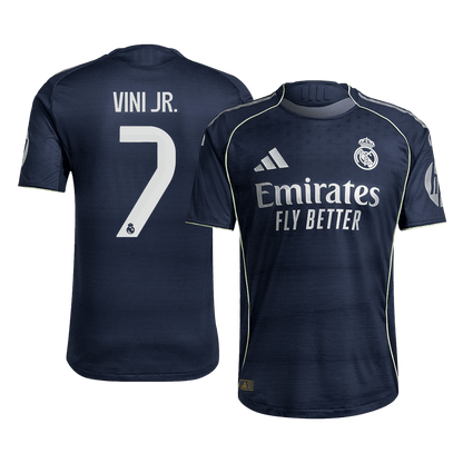 Camiseta de fútbol de VINI JR. #7 Real Madrid, versión visitante, temporada 2025/26