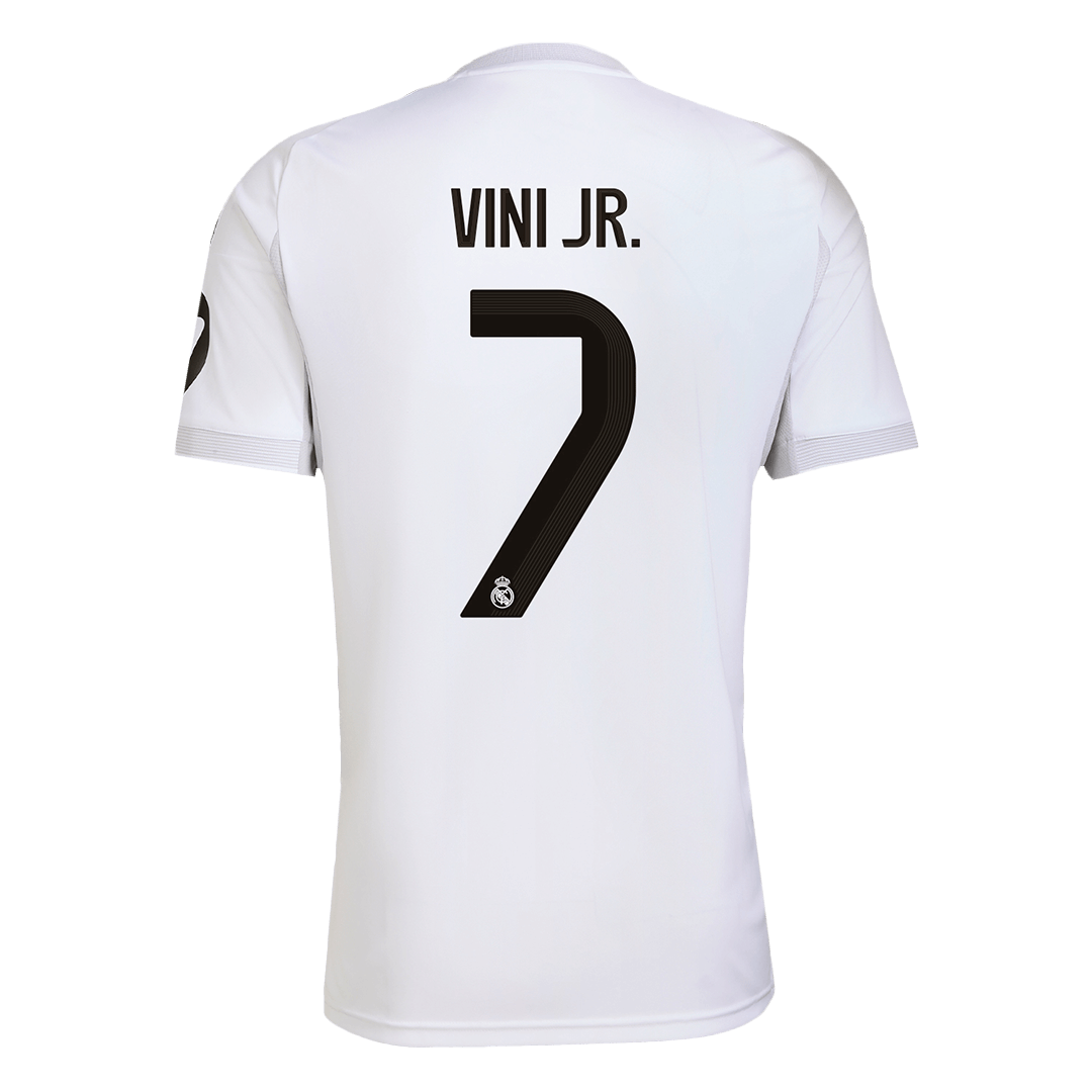 Camiseta de fútbol de VINI JR. #7 del Real Madrid, local, temporada 2025/26, blanca