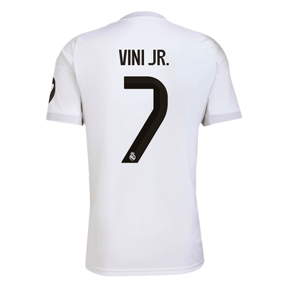 Camiseta de fútbol de VINI JR. #7 del Real Madrid, local, temporada 2025/26, blanca