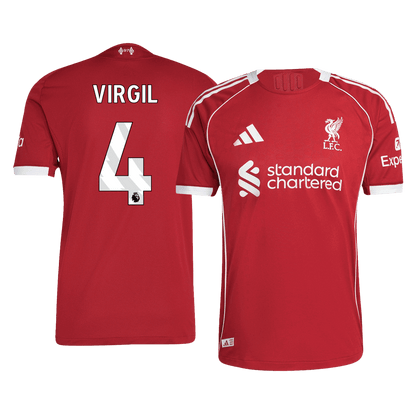 Camiseta de fútbol VIRGIL #4 Liverpool, versión jugador local, temporada 2025/26