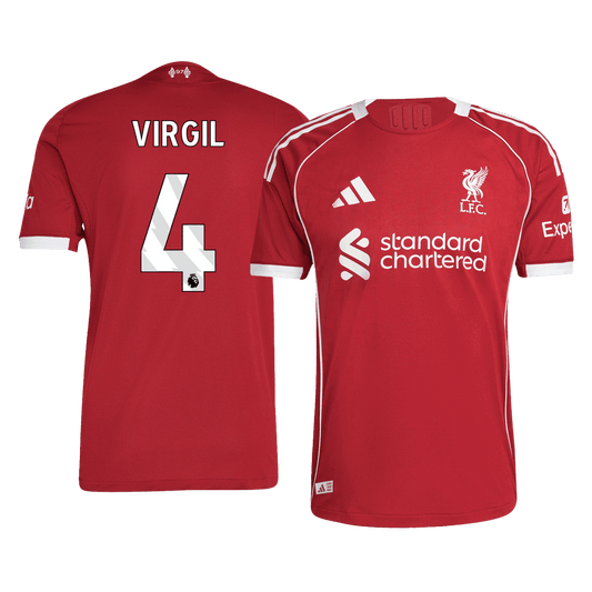 VIRGIL #4 Liverpool Home Player Version Soccer Jersey 2025/26