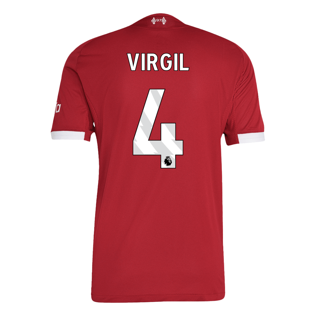 Camiseta de fútbol VIRGIL #4 Liverpool, versión jugador local, temporada 2025/26