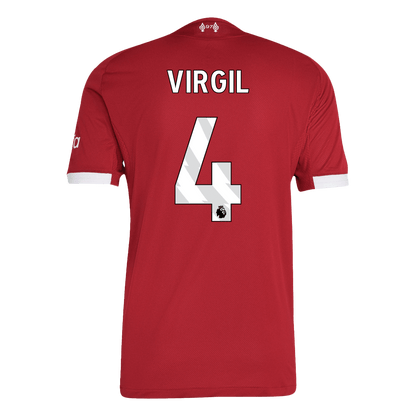 Camiseta de fútbol VIRGIL #4 Liverpool, versión jugador local, temporada 2025/26