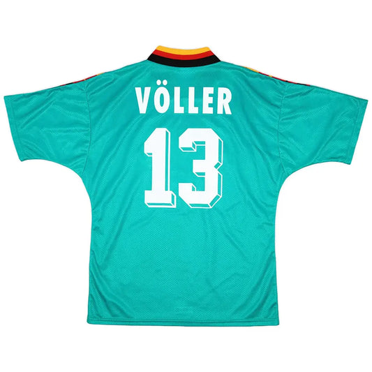 Camiseta retro de visitante de Alemania Völler #13 de la Copa Mundial de 1994