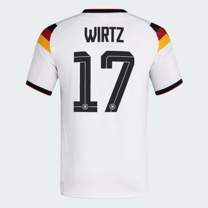 Camiseta de fútbol de local de la selección alemana, versión jugador, número 17, WIRTZ, Copa Mundial de 2026