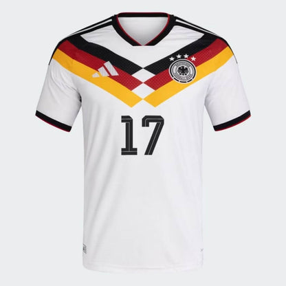 Camiseta de fútbol de local de la selección alemana, versión jugador, número 17, WIRTZ, Copa Mundial de 2026