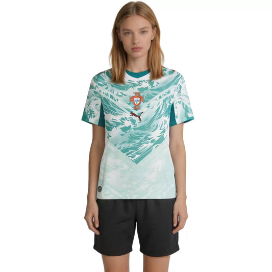 Camiseta de visitante de fútbol de Portugal para mujer Copa Mundial 2026