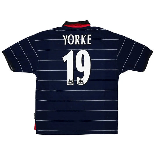 Yorke #19 Retro Manchester United 1999/00 Away Soccer Jersey