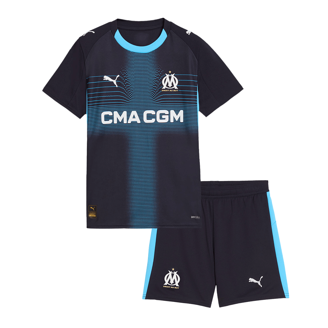 Marseille Kid's Away Kit - Jersey+Shorts 2025-26