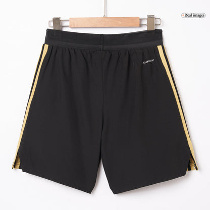 Mexico Third Away Player Version Soccer Shorts 2025 Black - Gold Cup