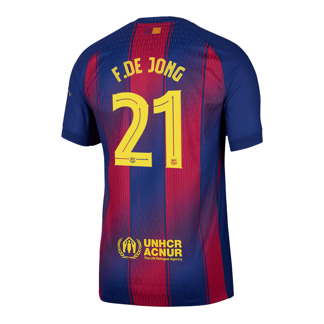 F.DE JONG #21 Barcelona Home Player Version Soccer Jersey 2025/26 - UCL