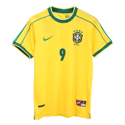 RONALDO #9 Retro 1998 Brazil Home Football Jersey - World Cup