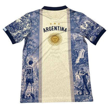 La Albiceleste Vintage Style Polo Soccer Jersey 2026 Blue