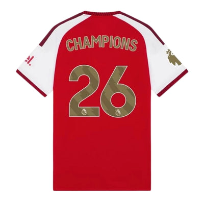 Champions #26 Arsenal Home Soccer Jersey 2026/27 with Badge