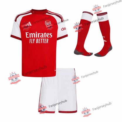 Gunners Kid's Home Soccer Jersey Kit (Jersey+Shorts) 2026/27 Red