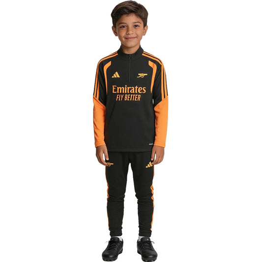 Survêtement enfant Barcelone à fermeture éclair 1/4 noir 2025/26
