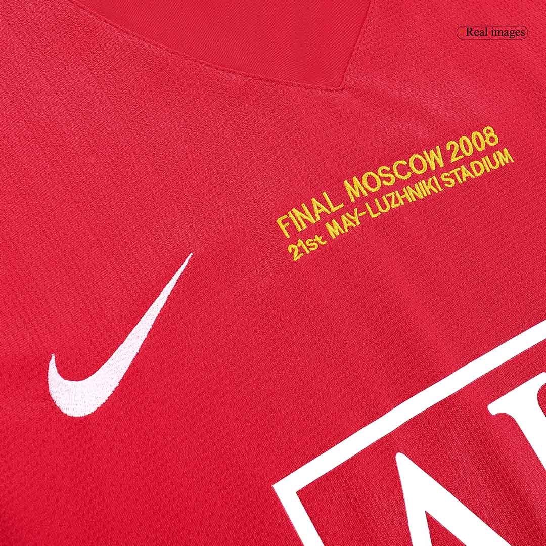 Manchester United 2007/08 Champions League Home Long Sleeve Retro Soccer Jersey - UCL Final