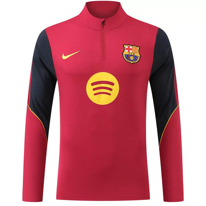 Chándal Barcelona con cremallera de 1/4, temporada 2025/26, negro