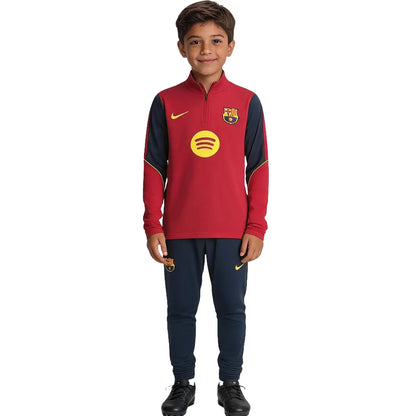 Survêtement enfant Barcelone à fermeture éclair 1/4 noir 2025/26