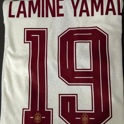 LAMINE YAMAL #19 Maillot Extérieur Espagne Version Joueur Vainqueur Coupe du Monde 2026