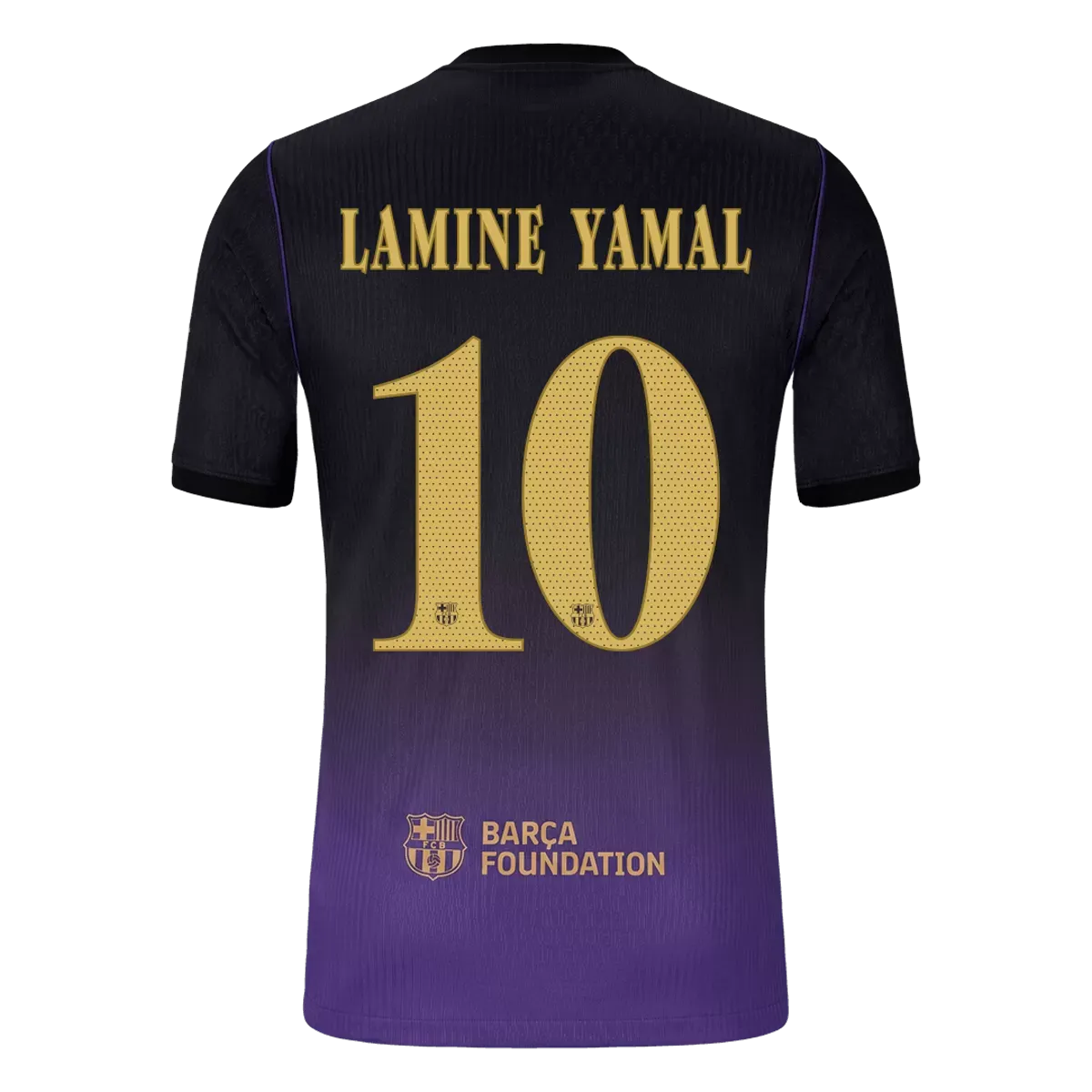 Camiseta de Lamine Yamal nº 10 del Barcelona, ​​versión visitante, temporada 2025/26 - Champions League