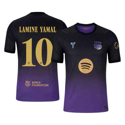 Camiseta de Lamine Yamal nº 10 del Barcelona, ​​versión visitante, temporada 2025/26 - Champions League
