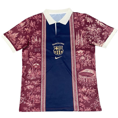 Barcelona Vintage Style Polo Soccer Jersey 2026 Red