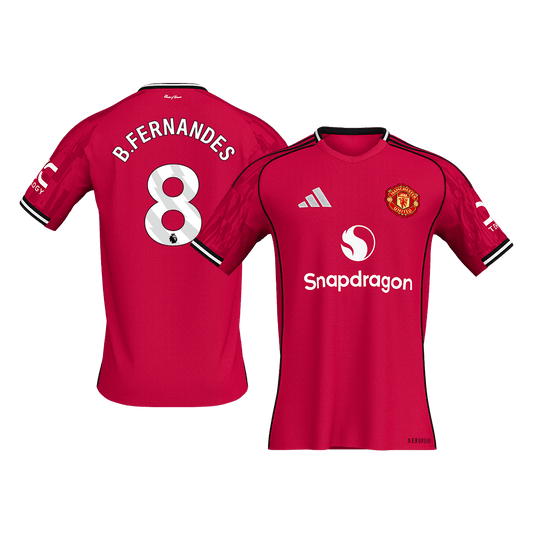 B.FERNANDES #8 Manchester United Home Soccer Jersey 2025/26