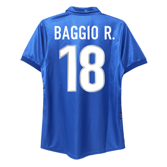 BAGGIO R. #18 Italy 1998 Home Retro Soccer Jersey