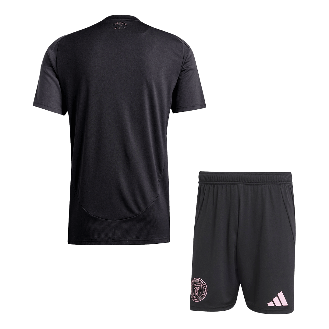 Inter Miami Away Soccer Jersey Kit (Jersey+Shorts) 2025 Black&Gray