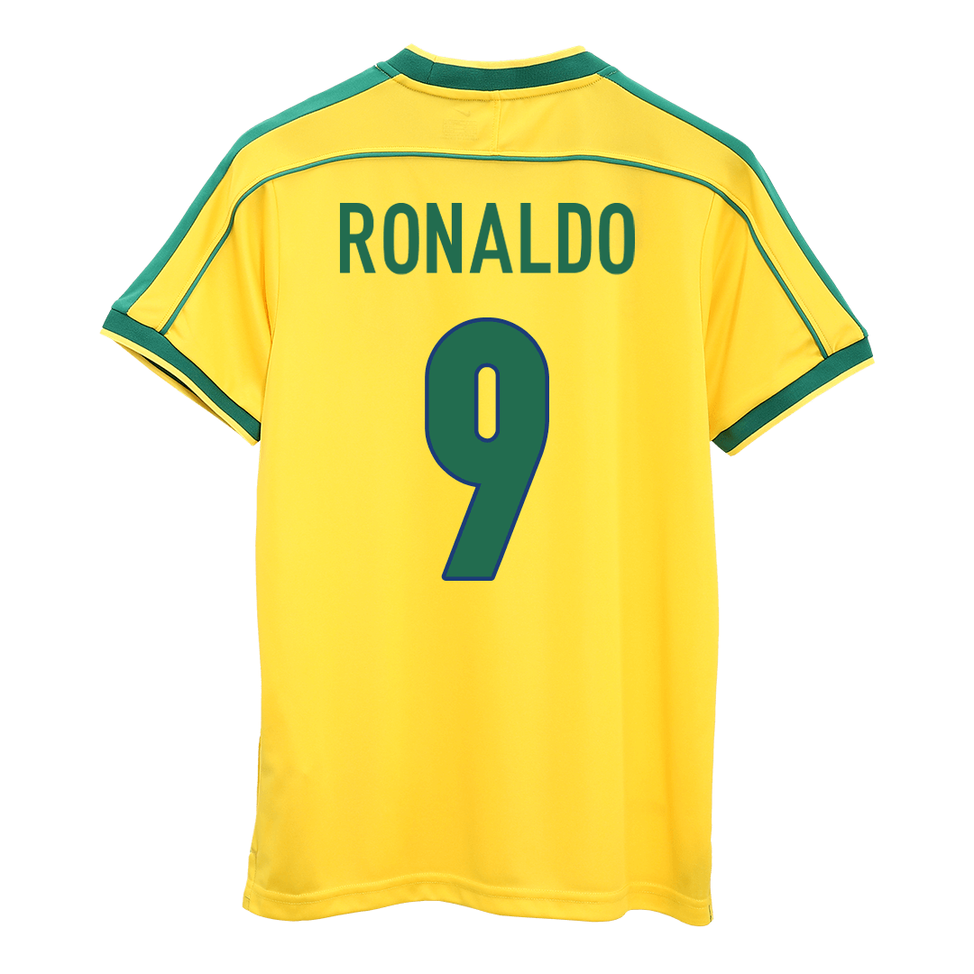 RONALDO #9 Retro 1998 Brazil Home Football Jersey - World Cup