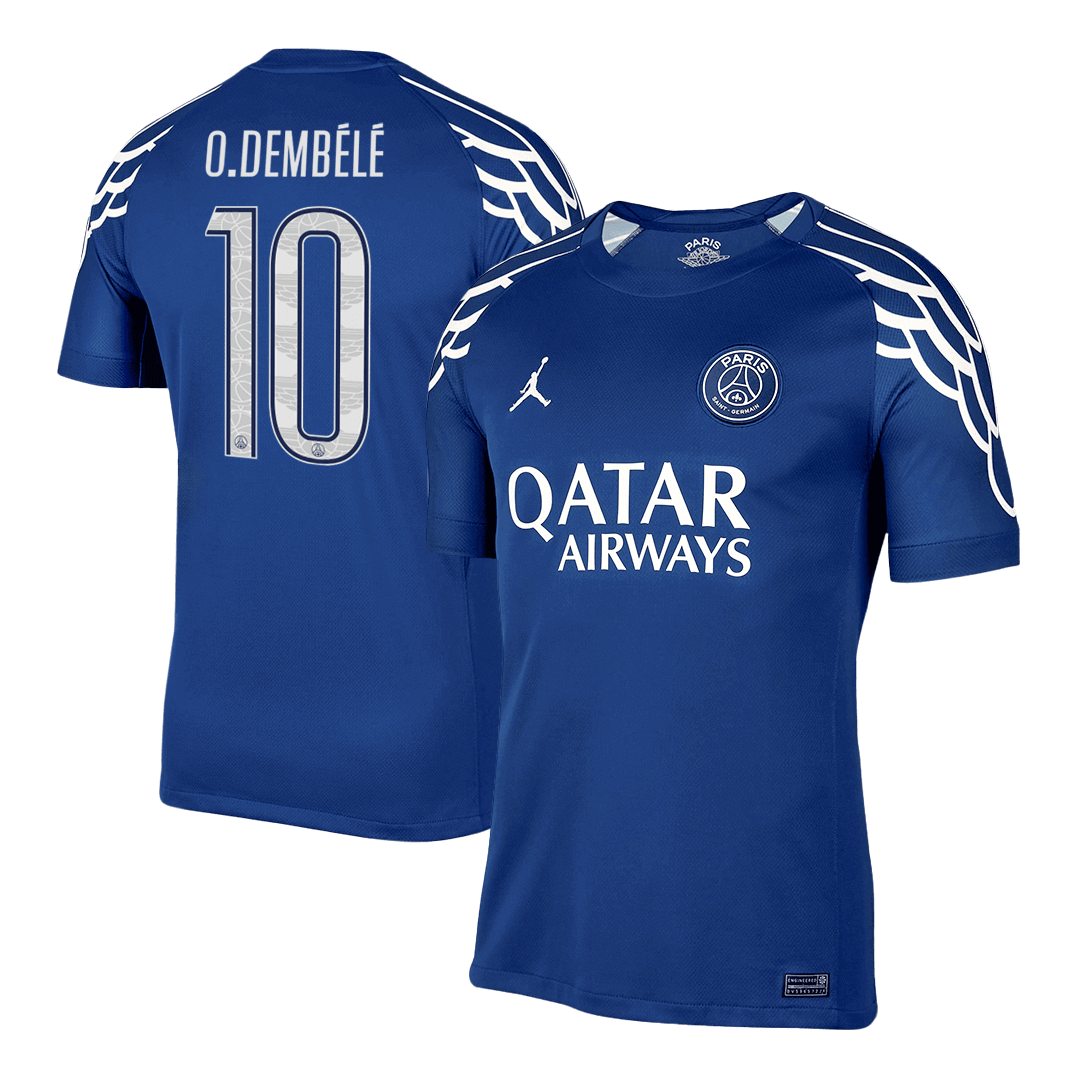 DEMBÉLÉ #10 PSG Fourth Away Soccer Jersey 2024/25 Navy - UCL