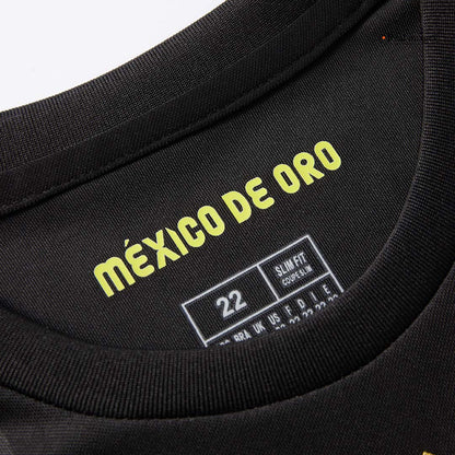 Mexico Third Away Kid's Soccer Jersey Kit (Jersey+Shorts) 2025 Black - Gold Cup