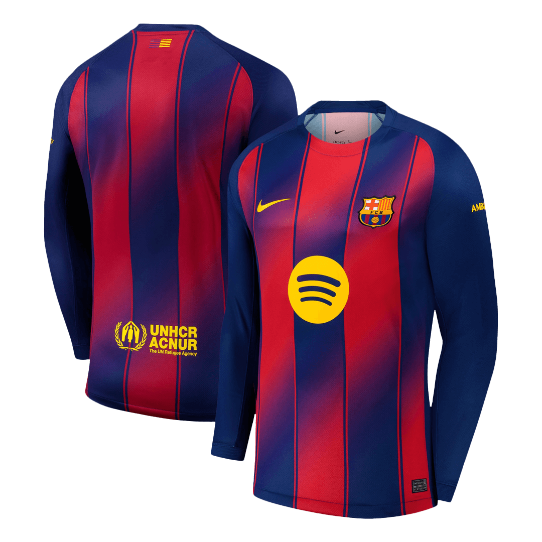 Barcelona Home Long Sleeve Soccer Jersey 2025-2026