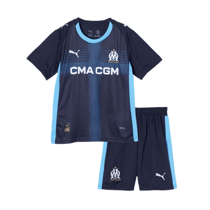 Marseille Kid's Away Kit - Jersey+Shorts 2025-26