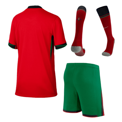 Portugal Kid's Home Football Jersey Kit (Jersey+Shorts+Socks) Euro 2024