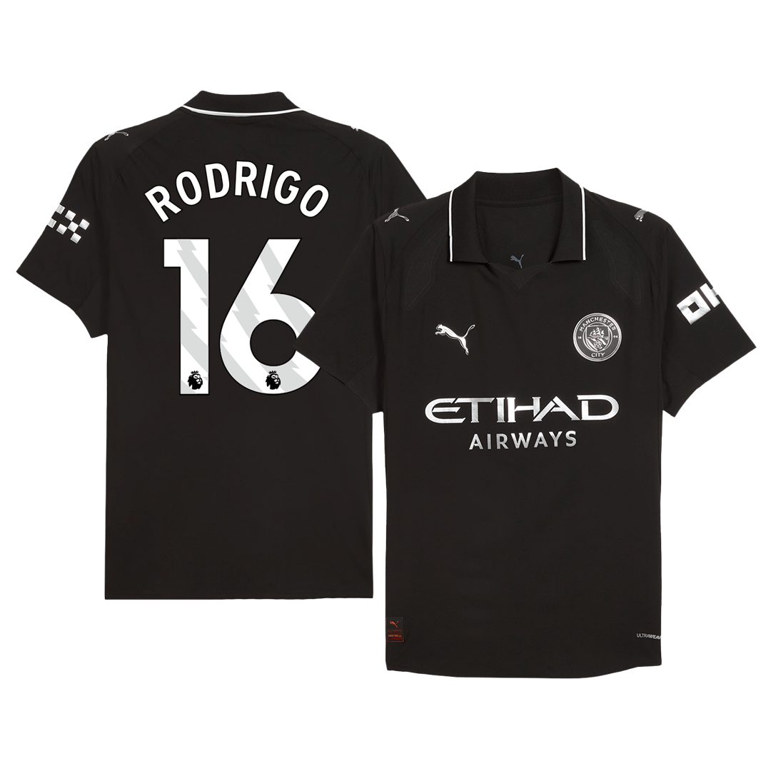 RODRIGO #16 Manchester City Away Player Version Soccer Jersey 2025/26