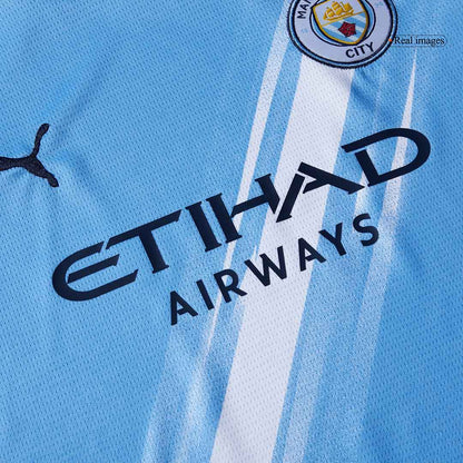 Manchester City Kid's Home Soccer Jersey Kit (Jersey+Shorts) 2025/26 Blue