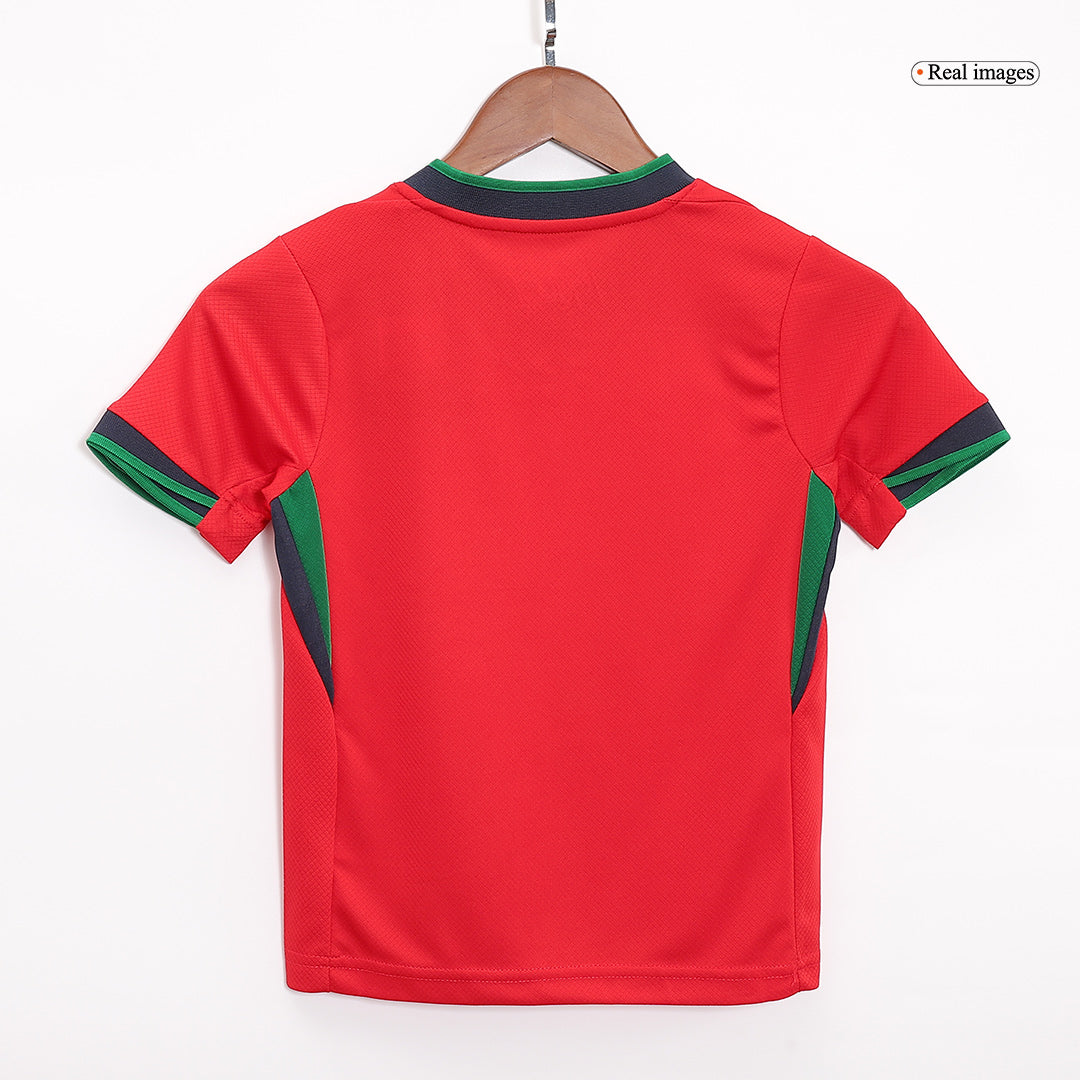 Portugal Kid's Home Football Jersey Kit (Jersey+Shorts+Socks) Euro 2024