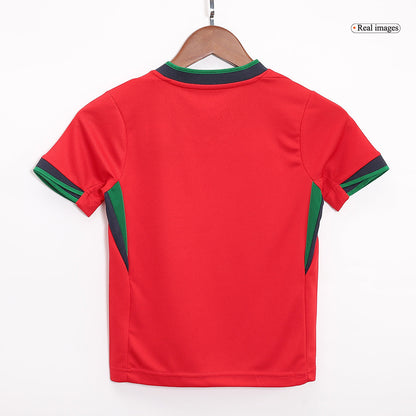 Portugal Kid's Home Football Jersey Kit (Jersey+Shorts+Socks) Euro 2024