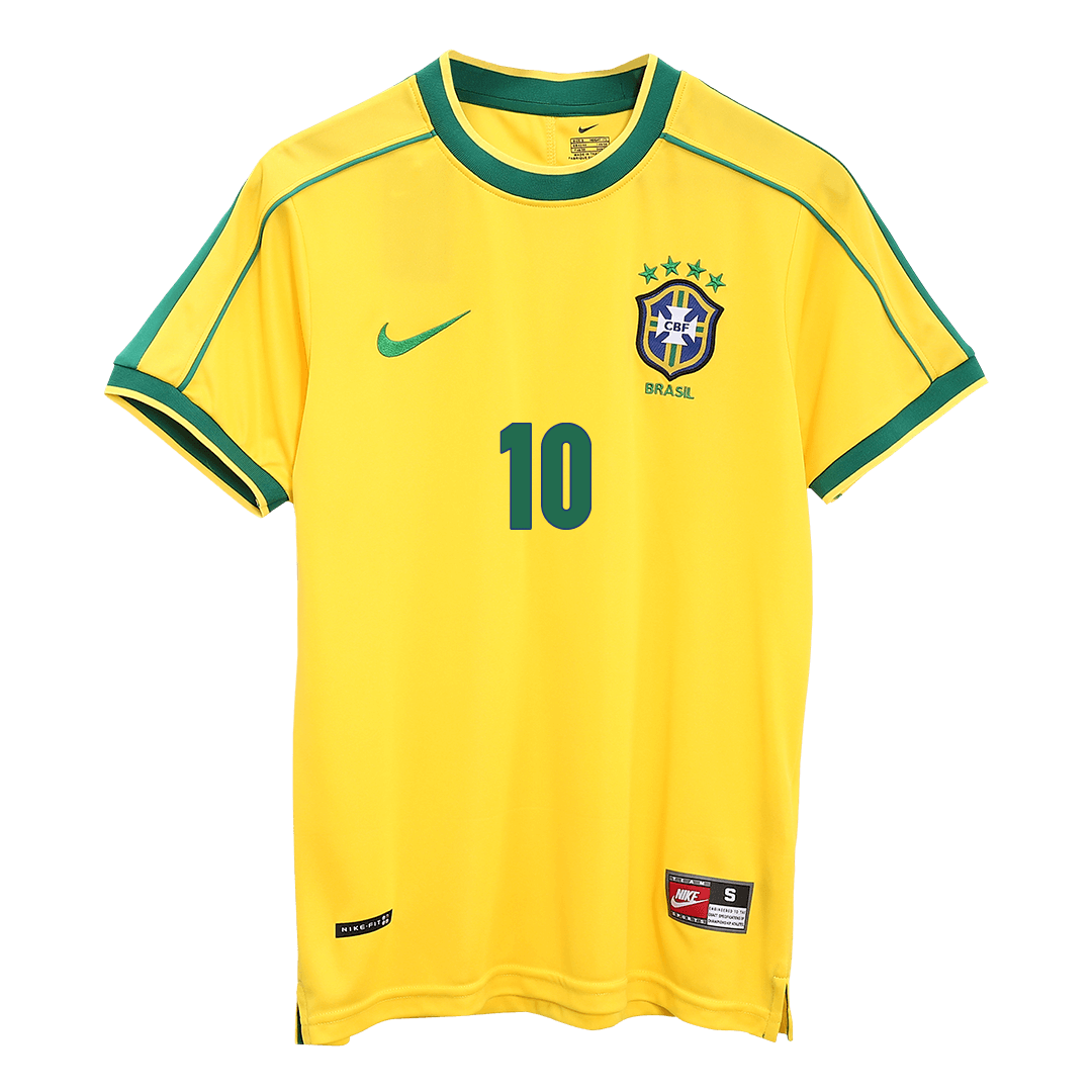 RIVALDO #10 Retro 1998 Brazil Home Football Jersey - World Cup